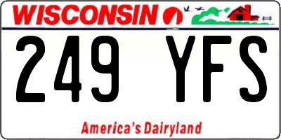 WI license plate 249YFS