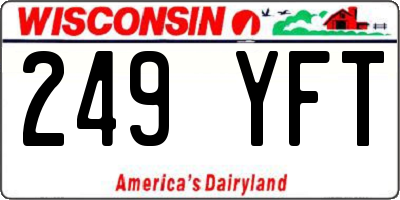 WI license plate 249YFT