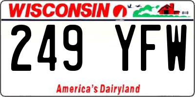 WI license plate 249YFW
