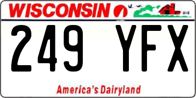 WI license plate 249YFX