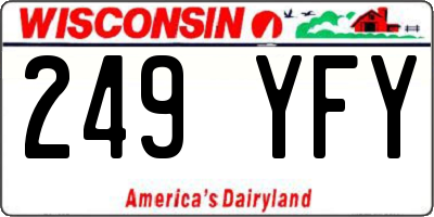 WI license plate 249YFY