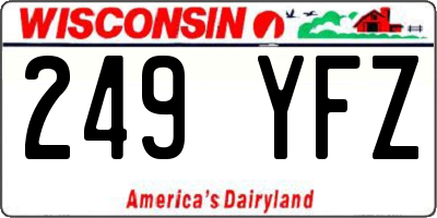 WI license plate 249YFZ