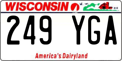 WI license plate 249YGA