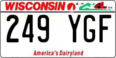 WI license plate 249YGF