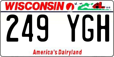 WI license plate 249YGH