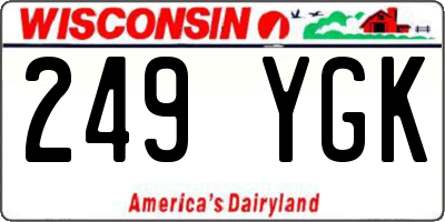 WI license plate 249YGK