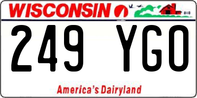 WI license plate 249YGO