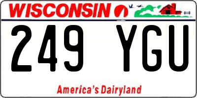 WI license plate 249YGU