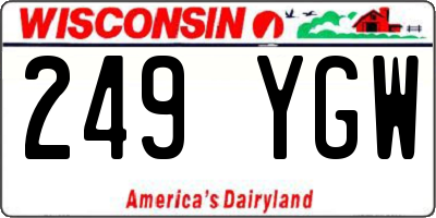 WI license plate 249YGW