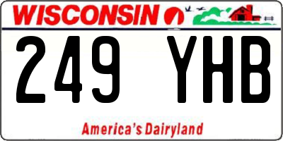 WI license plate 249YHB