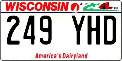 WI license plate 249YHD