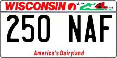 WI license plate 250NAF