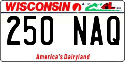 WI license plate 250NAQ