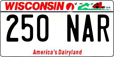 WI license plate 250NAR
