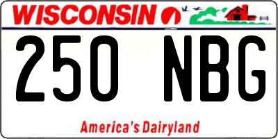 WI license plate 250NBG