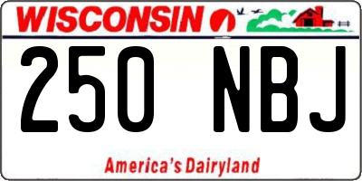 WI license plate 250NBJ
