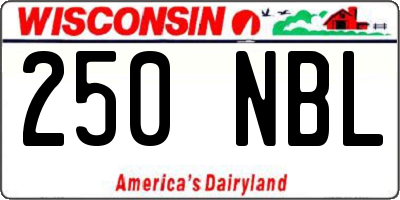 WI license plate 250NBL