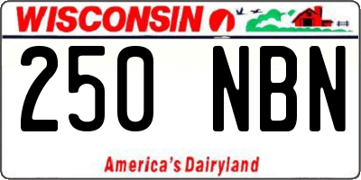 WI license plate 250NBN