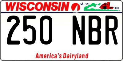 WI license plate 250NBR