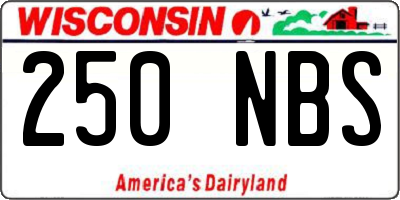 WI license plate 250NBS