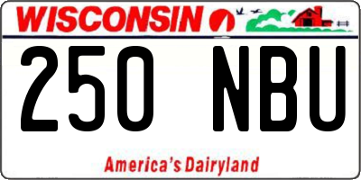 WI license plate 250NBU