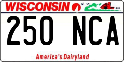 WI license plate 250NCA