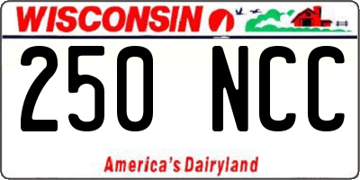 WI license plate 250NCC