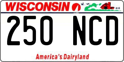 WI license plate 250NCD