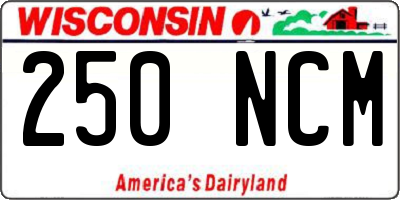 WI license plate 250NCM