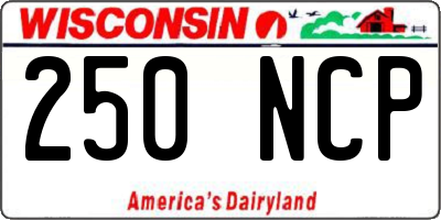 WI license plate 250NCP
