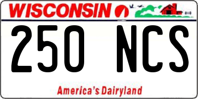 WI license plate 250NCS