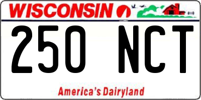 WI license plate 250NCT