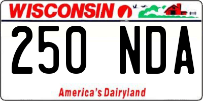 WI license plate 250NDA