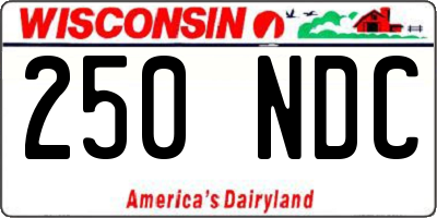 WI license plate 250NDC
