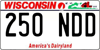 WI license plate 250NDD