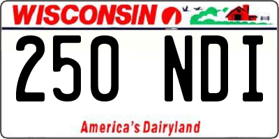 WI license plate 250NDI