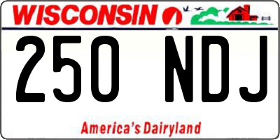 WI license plate 250NDJ