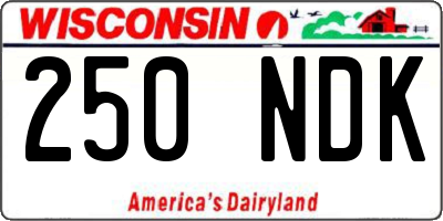 WI license plate 250NDK