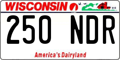WI license plate 250NDR