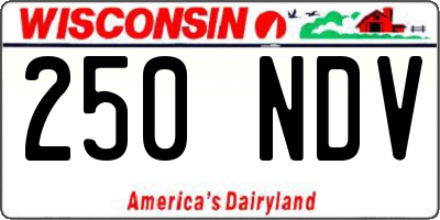 WI license plate 250NDV