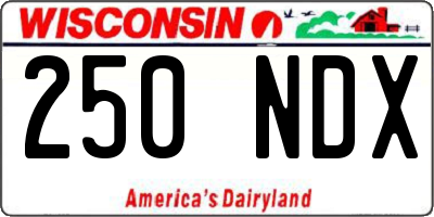 WI license plate 250NDX