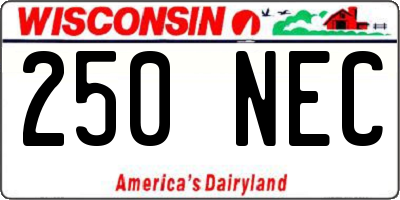 WI license plate 250NEC