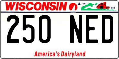 WI license plate 250NED
