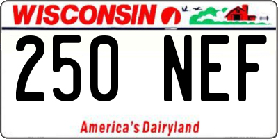 WI license plate 250NEF