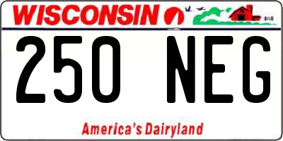 WI license plate 250NEG