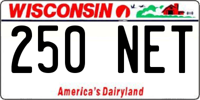 WI license plate 250NET