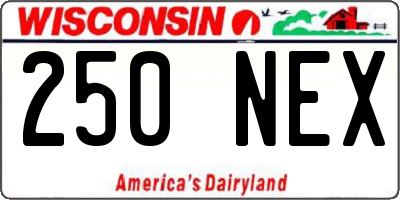 WI license plate 250NEX