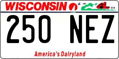 WI license plate 250NEZ