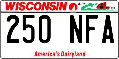 WI license plate 250NFA