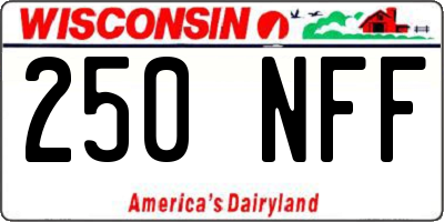 WI license plate 250NFF